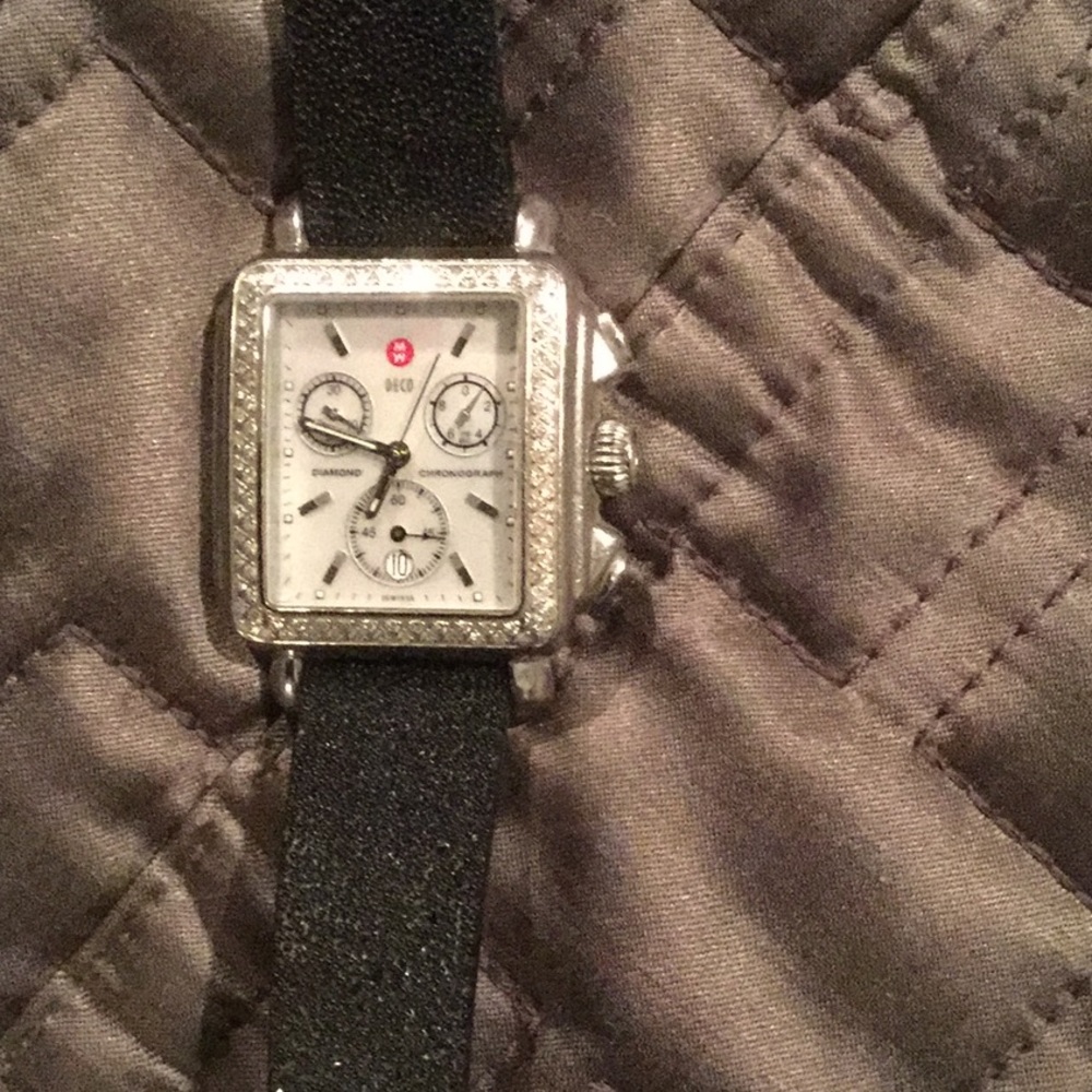 Michele Deco Diamond watch Silver